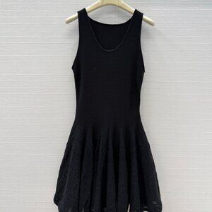 Alaia lace knit vest dress